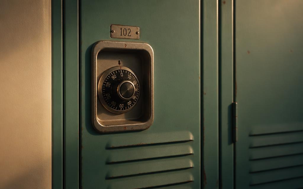 A vintage locker combination dial, representing private information